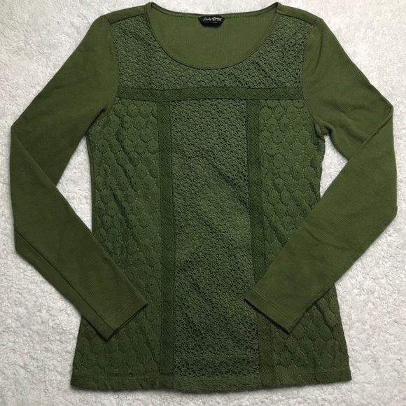 Lucky Brand Tops - Lucky Brand Crochet Front Waffle Thermal Top